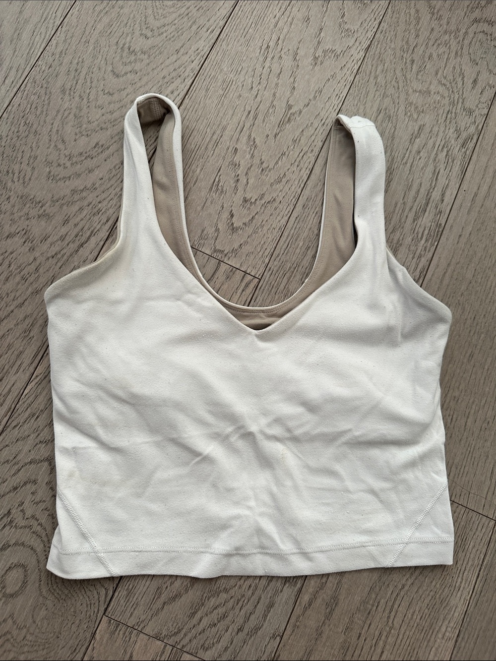 Lululemon Scoop Neck Crop Tank Bra - White/Cream